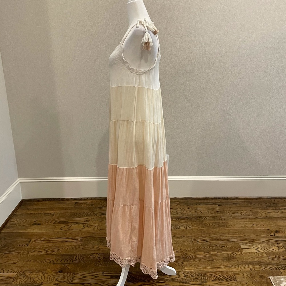 Sun & Shadow Cotton Color Block Maxi Dress/Cover … - image 8